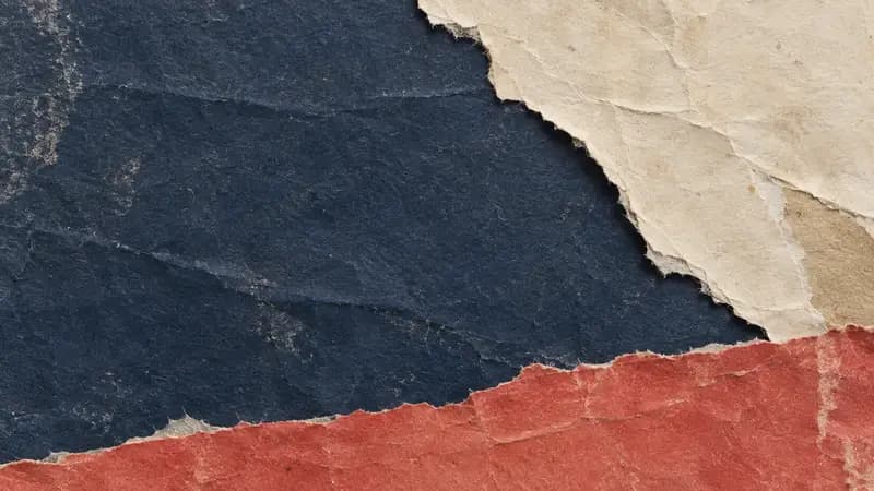 Torn paper texture in midnight blue coral cream