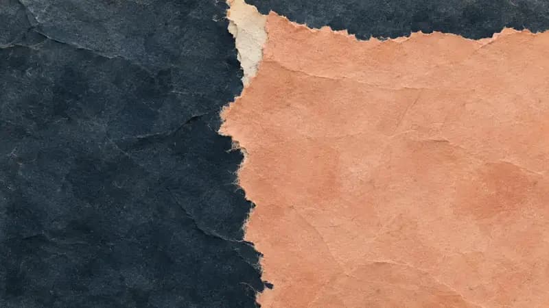 Torn paper texture in midnight ink peach
