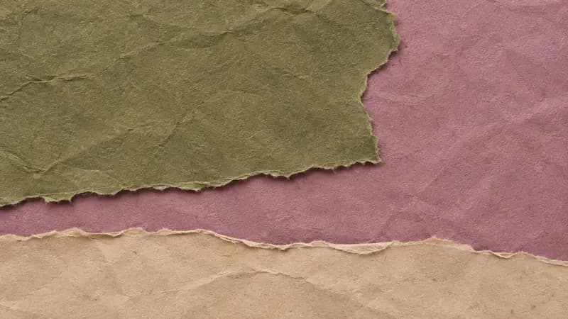 Torn paper texture in olive orchid flax