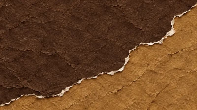 Torn paper texture in umber ochre chalk