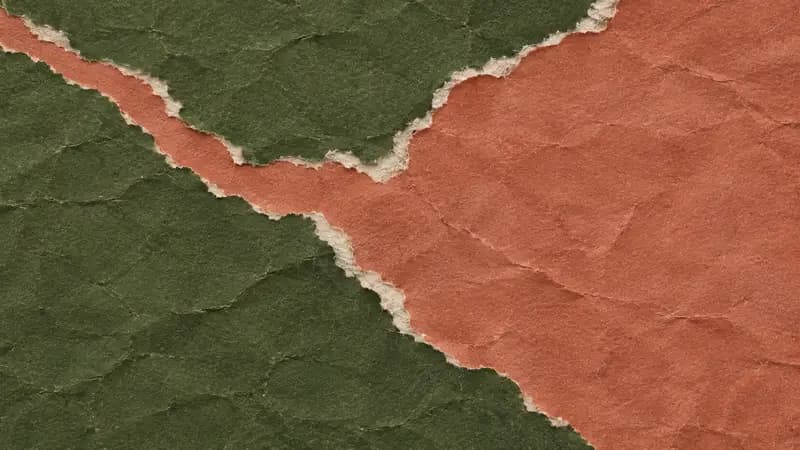 Torn paper texture in olive terracotta warm ash
